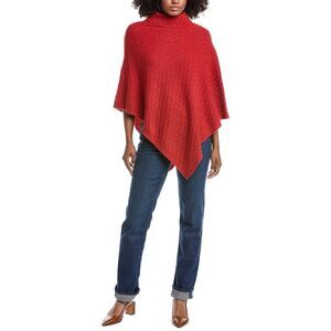 Forte Cashmere Luxe Cable T-Neck Cashmere Poncho, Yellow